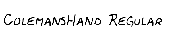 ColemansHand Regular font preview