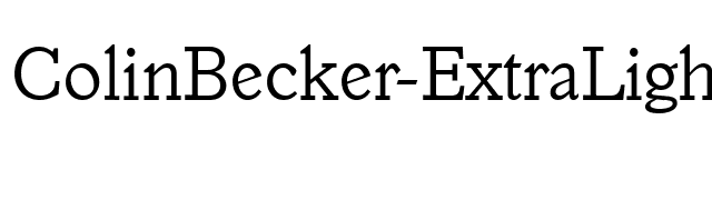 ColinBecker-ExtraLight font preview