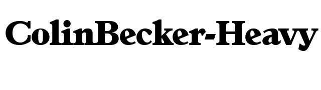 ColinBecker-Heavy font preview