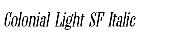 Colonial Light SF Italic font preview