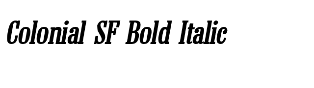 Colonial SF Bold Italic font preview