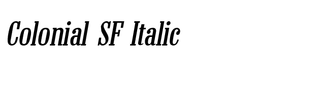 Colonial SF Italic font preview