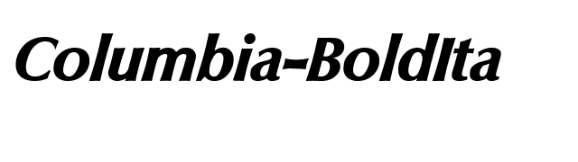 Columbia-BoldIta font preview