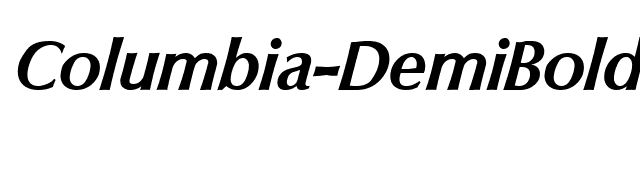 Columbia-DemiBoldIta font preview