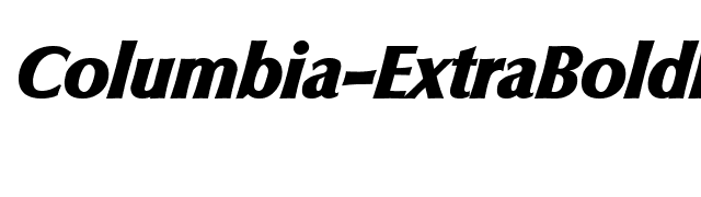 Columbia-ExtraBoldIta font preview