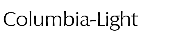 Columbia-Light font preview