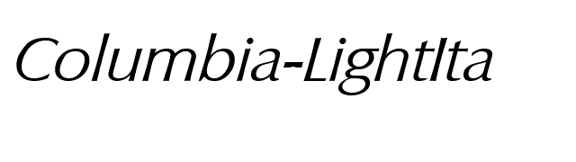 Columbia-LightIta font preview