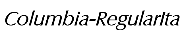 Columbia-RegularIta font preview