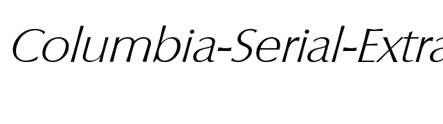 Columbia-Serial-ExtraLight-RegularItalic font preview