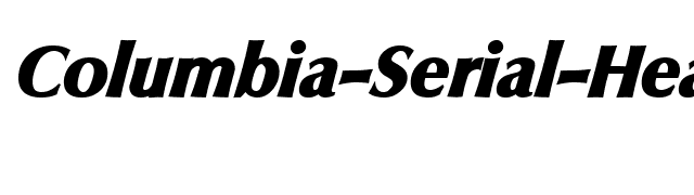 Columbia-Serial-Heavy-RegularItalic font preview