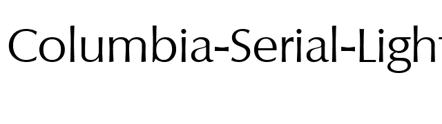 Columbia-Serial-Light font preview