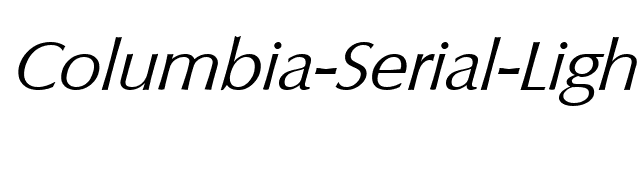 Columbia-Serial-Light-RegularItalic font preview