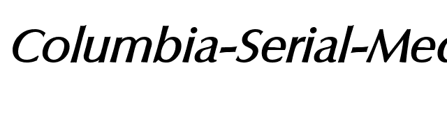 Columbia-Serial-Medium-RegularItalic font preview