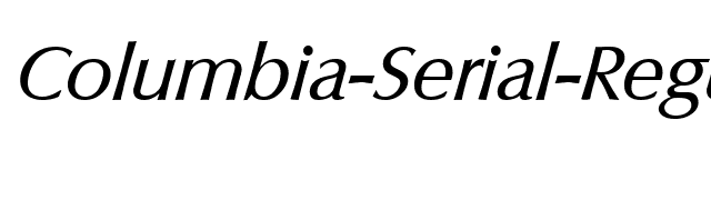 Columbia-Serial-RegularItalic font preview