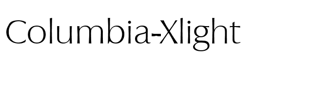 Columbia-Xlight font preview