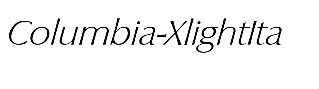 Columbia-XlightIta font preview