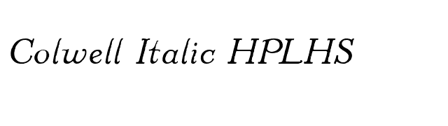 Colwell Italic HPLHS font preview