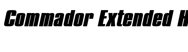 Commador Extended Heavy Italic font preview