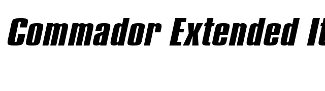 Commador Extended Italic font preview