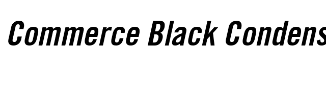 Commerce Black Condensed SSi Bold Condensed Italic font preview