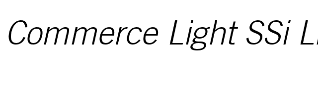 Commerce Light SSi Light Italic font preview