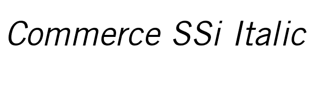 Commerce SSi Italic font preview