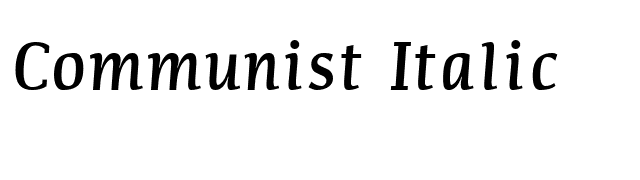 Communist Italic font preview