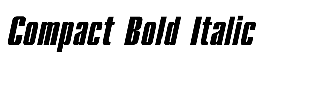 Compact Bold Italic font preview