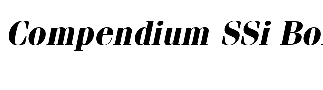 Compendium SSi Bold Italic font preview