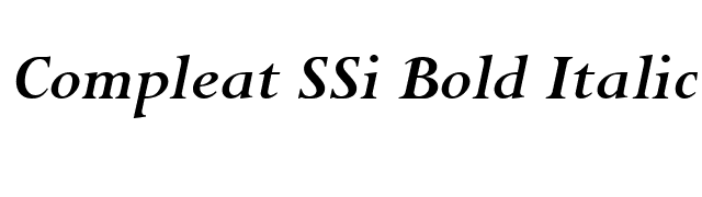 Compleat SSi Bold Italic font preview