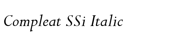 Compleat SSi Italic font preview