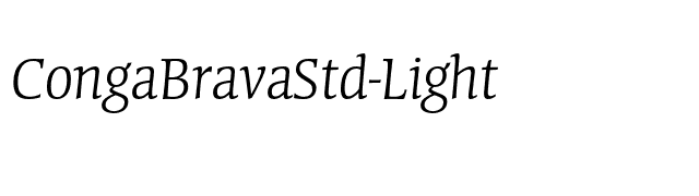 CongaBravaStd-Light font preview