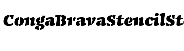 CongaBravaStencilStd-Black font preview