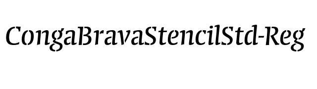 CongaBravaStencilStd-Reg font preview