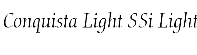 Conquista Light SSi Light Italic font preview