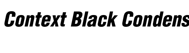 Context Black Condensed SSi Black Condensed Italic font preview