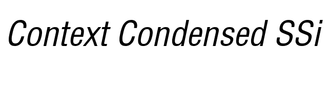 Context Condensed SSi Condensed Italic font preview