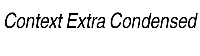 Context Extra Condensed SSi Extra Condensed Italic font preview