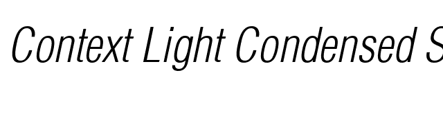 Context Light Condensed SSi Light Condensed Italic font preview