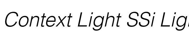 Context Light SSi Light Italic font preview