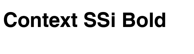 Context SSi Bold font preview