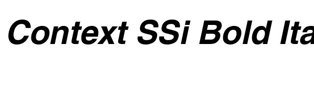 Context SSi Bold Italic font preview