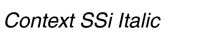 Context SSi Italic font preview