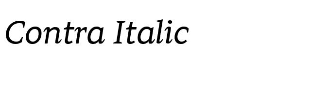 Contra Italic font preview