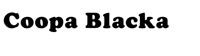 Coopa Blacka font preview