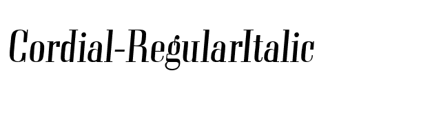 Cordial-RegularItalic font preview