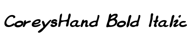 CoreysHand Bold Italic font preview