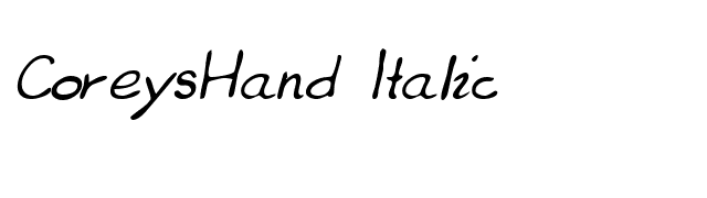 CoreysHand Italic font preview