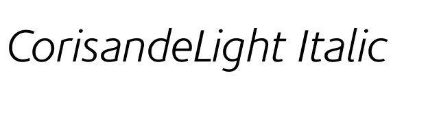 CorisandeLight Italic font preview