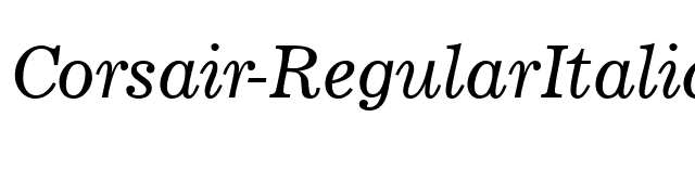 Corsair-RegularItalic font preview